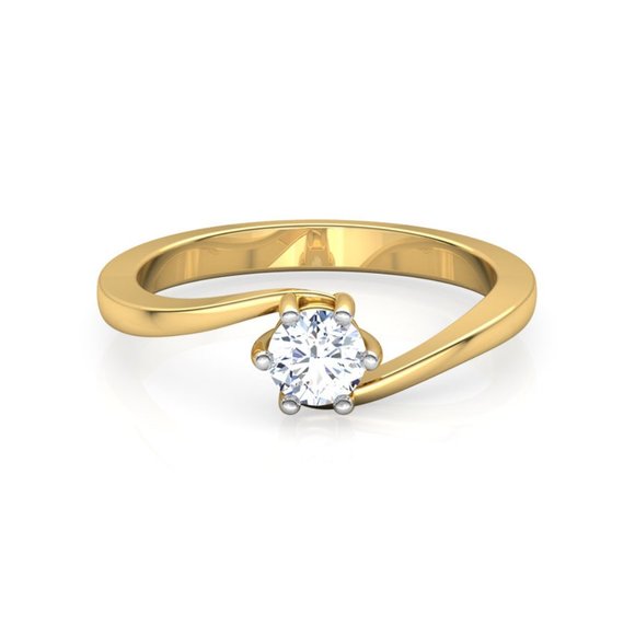 IGI Certified 0.40 CT Natural Diamond Ring In 14k Gold - Picture 2 of 7